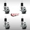 Service Caster 3'' SS Gray Poly Swivel 1-3/4'' Expanding Stem Caster Set with Brake, 4PK SCC-SSEX20S314-PPUB-TLB-134-4 - alternate 4
